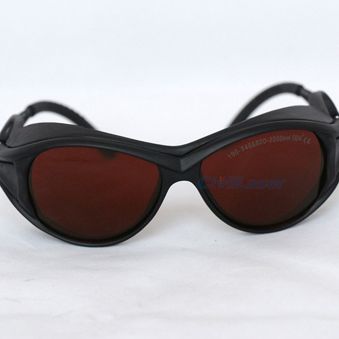 Invisible Ir laser goggles glass for 200-540nm and 800-2000nm laser